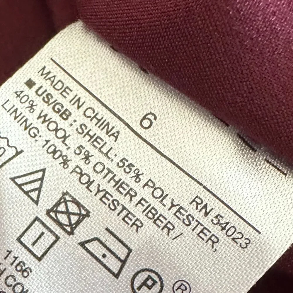 Banana Republic Burgundy Wool Blend Mini Skirt Faux Wrap Festive Fall Size 6 NWT